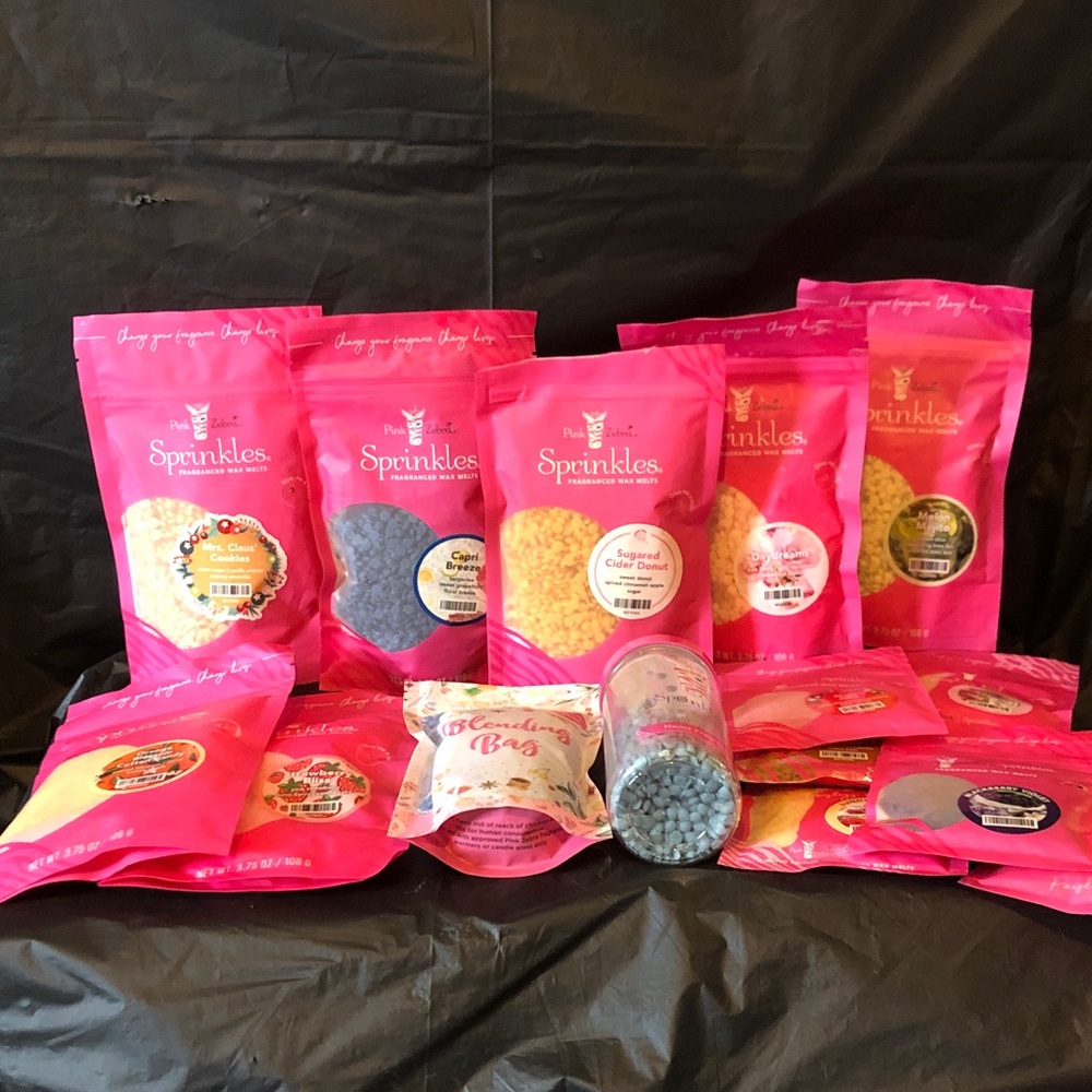 Pink Zebra Sprinkles 7 - 3.75 oz different bags , 7 - 1 oz bags all different